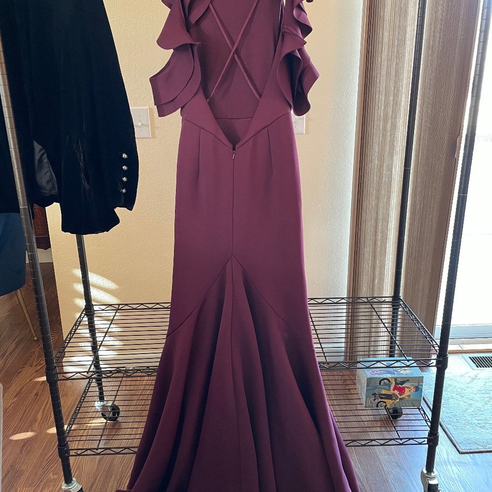 NWT ASOS ASOS RED CARPET Scuba Ruffle Fishtail Dress - Picture 6 of 16